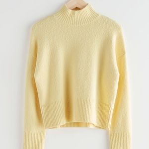 &OtherStories Cropped Mock Neck Sweater Yellow XS